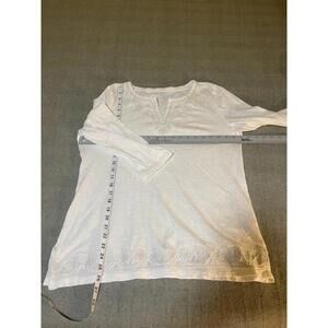 Talbots White Cotton Blouse w/Glitter - Size PL - Perfect Summer!